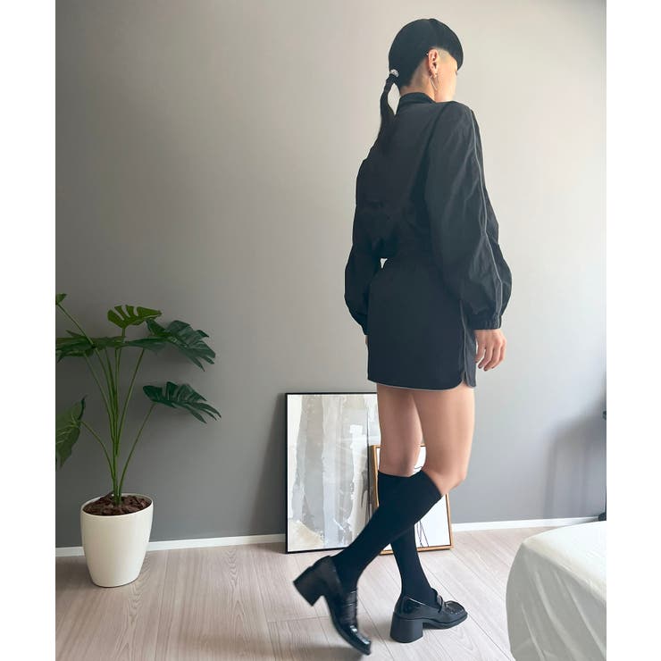 バイカラーパイピングナイロンタッチブルゾン＆ミニスカパンセットアップ | Jewelobe | 詳細画像27 