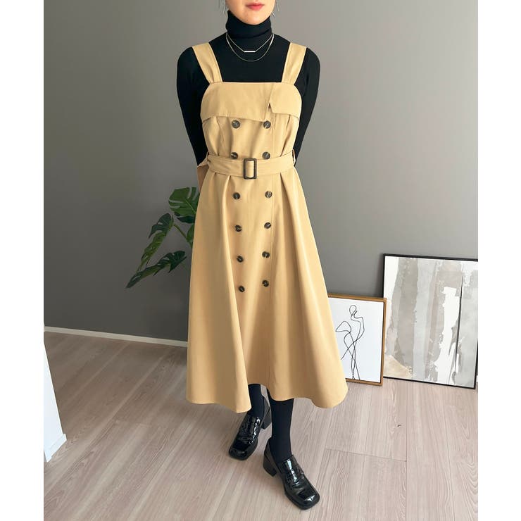 ベージュ | トレンチジャンパースカート | Jewelobe