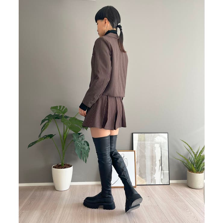 ピンストライプジャケット×プリーツスカート セットアップ | Jewelobe | 詳細画像10 