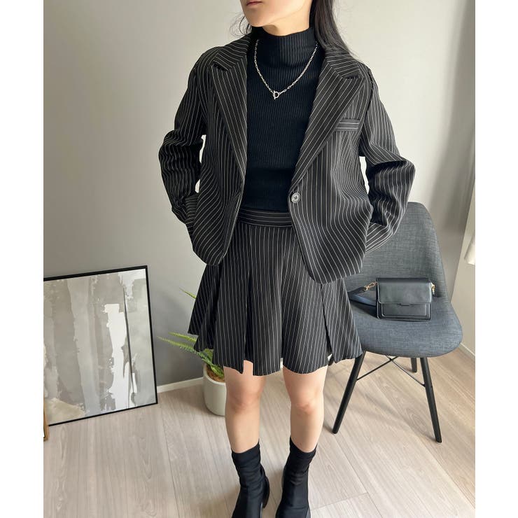 ピンストライプジャケット×プリーツスカート セットアップ | Jewelobe | 詳細画像13 