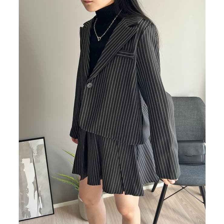 ピンストライプジャケット×プリーツスカート セットアップ | Jewelobe | 詳細画像14 