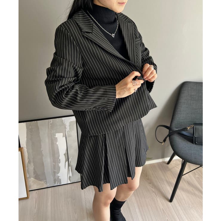 ピンストライプジャケット×プリーツスカート セットアップ | Jewelobe | 詳細画像15 