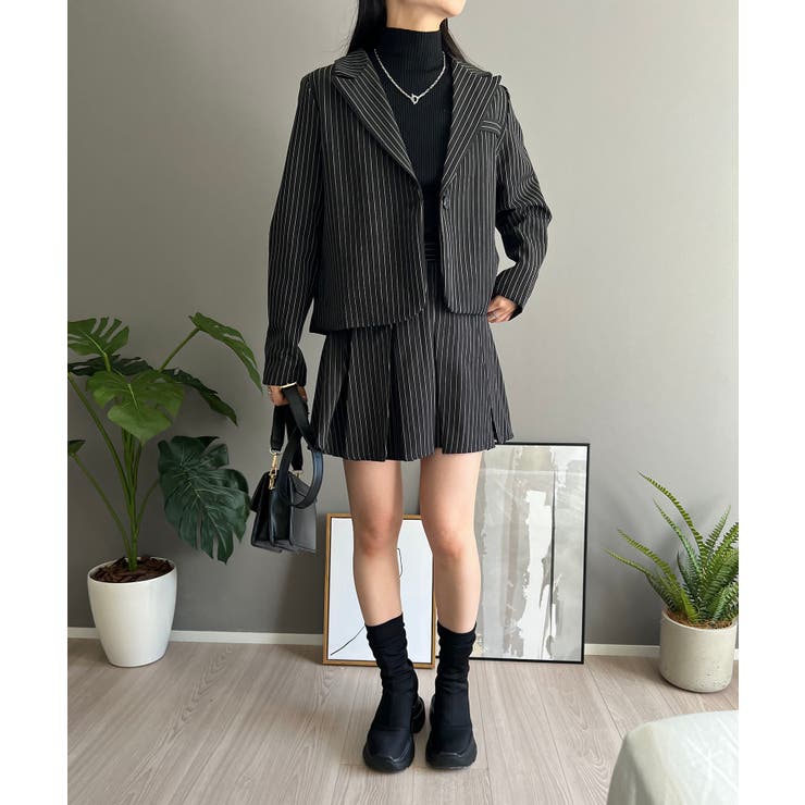 ピンストライプジャケット×プリーツスカート セットアップ | Jewelobe | 詳細画像20 