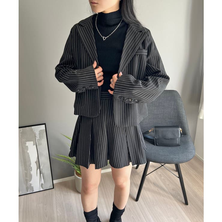 ピンストライプジャケット×プリーツスカート セットアップ | Jewelobe | 詳細画像21 