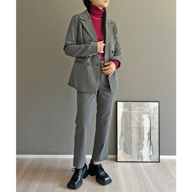 ダブルブレストジャケット＆タイトクロップドパンツスーツ | Jewelobe | 詳細画像1 