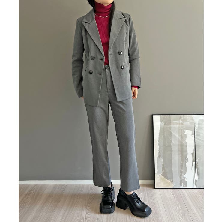 ダブルブレストジャケット＆タイトクロップドパンツスーツ | Jewelobe | 詳細画像2 
