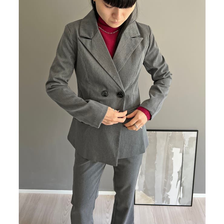 ダブルブレストジャケット＆タイトクロップドパンツスーツ | Jewelobe | 詳細画像8 