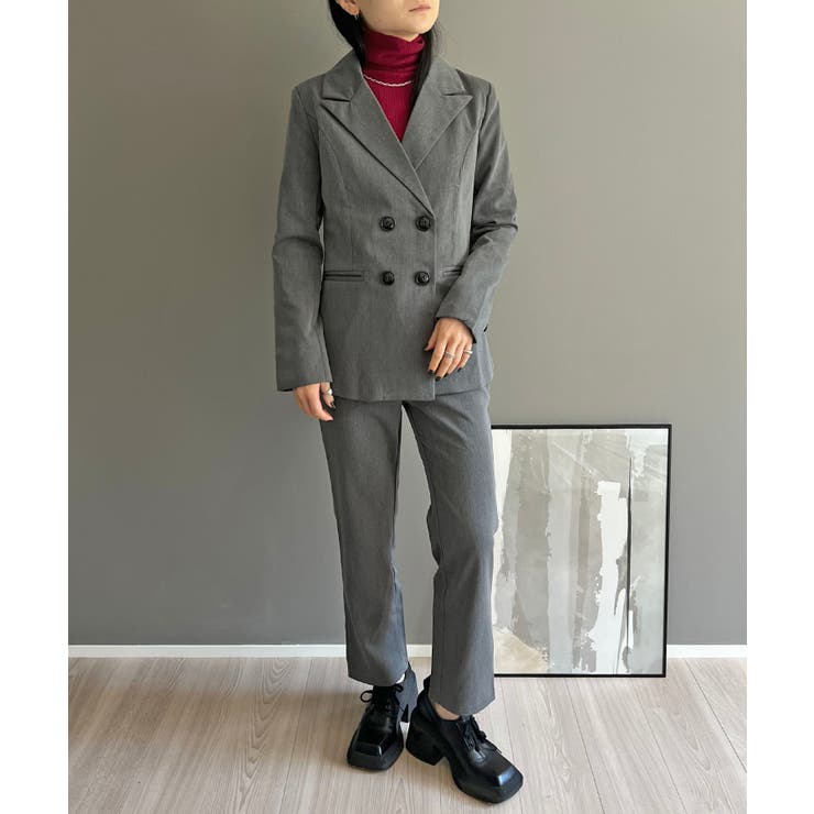 ダブルブレストジャケット＆タイトクロップドパンツスーツ | Jewelobe | 詳細画像9 