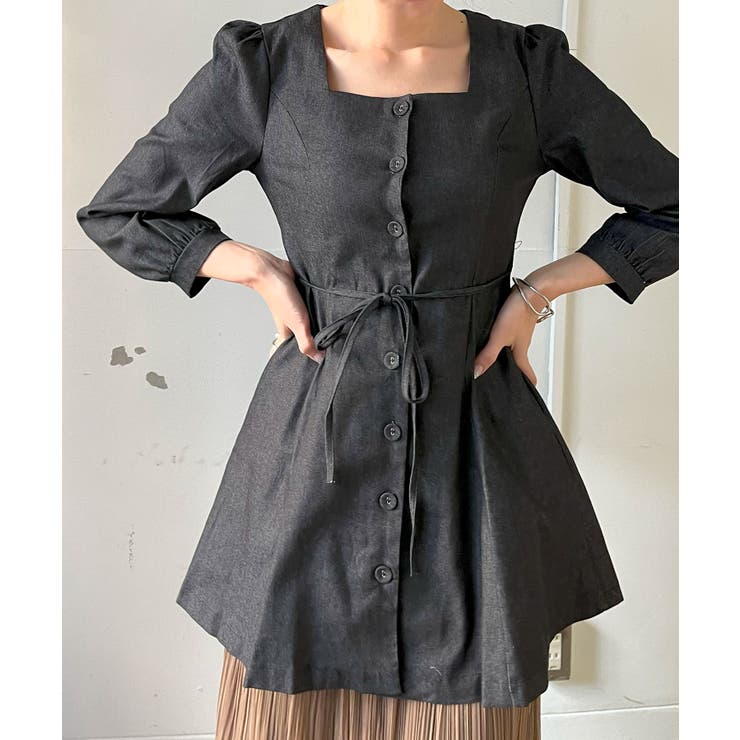 クスエアネックデニムミニワンピース | Jewelobe | 詳細画像10 