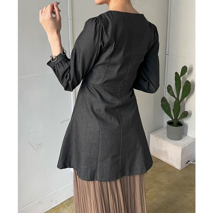 クスエアネックデニムミニワンピース | Jewelobe | 詳細画像12 