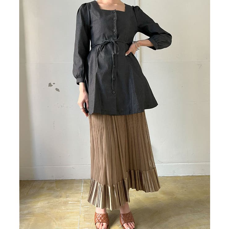 クスエアネックデニムミニワンピース | Jewelobe | 詳細画像15 