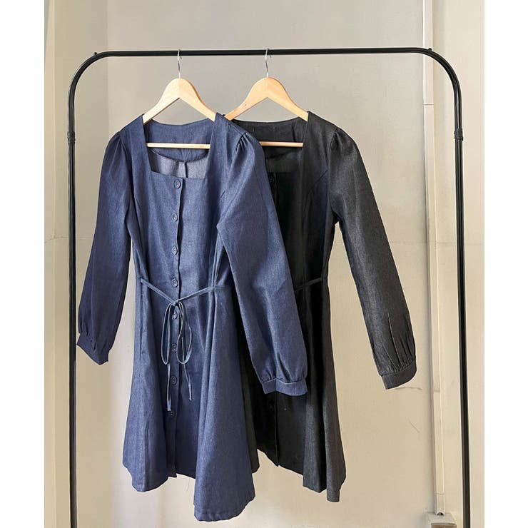 クスエアネックデニムミニワンピース | Jewelobe | 詳細画像17 