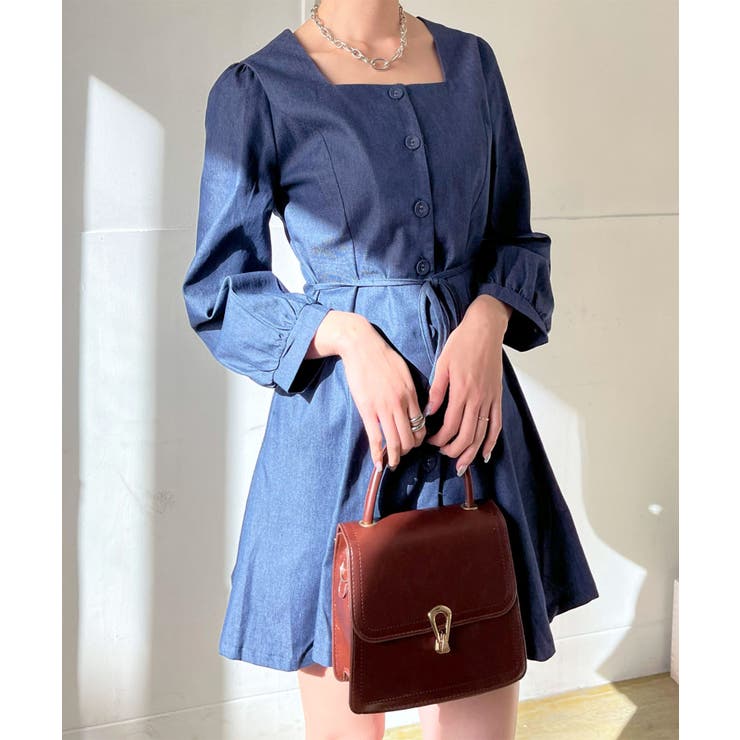 クスエアネックデニムミニワンピース | Jewelobe | 詳細画像3 