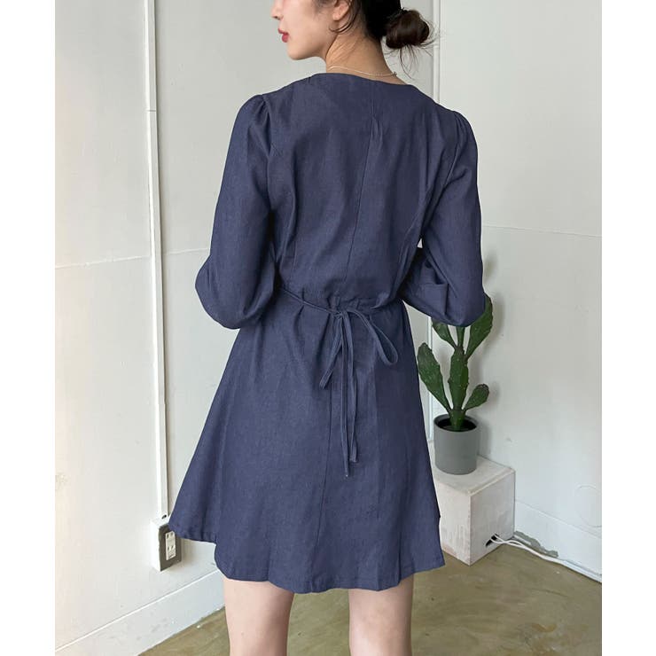 クスエアネックデニムミニワンピース | Jewelobe | 詳細画像5 