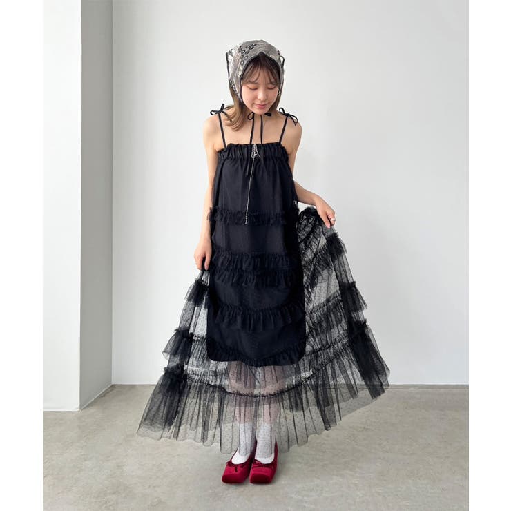 ドットチュールフリルボリュームワンピース | Jewelobe | 詳細画像12 