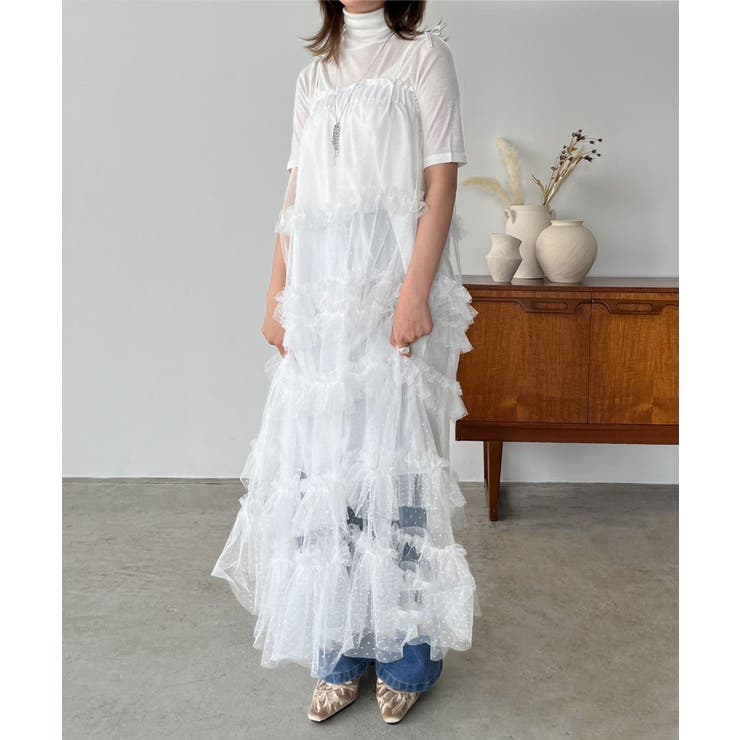 ドットチュールフリルボリュームワンピース | Jewelobe | 詳細画像2 