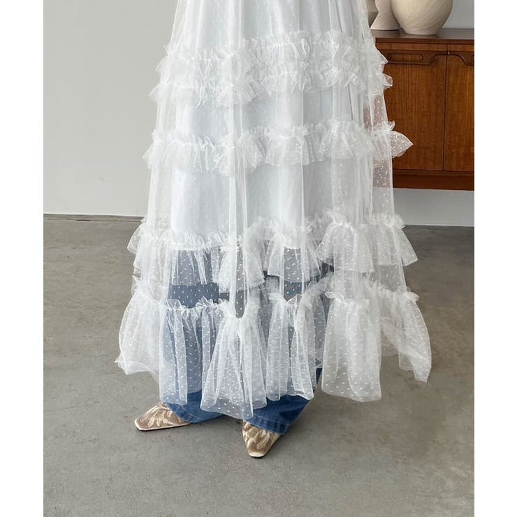 ドットチュールフリルボリュームワンピース | Jewelobe | 詳細画像7 