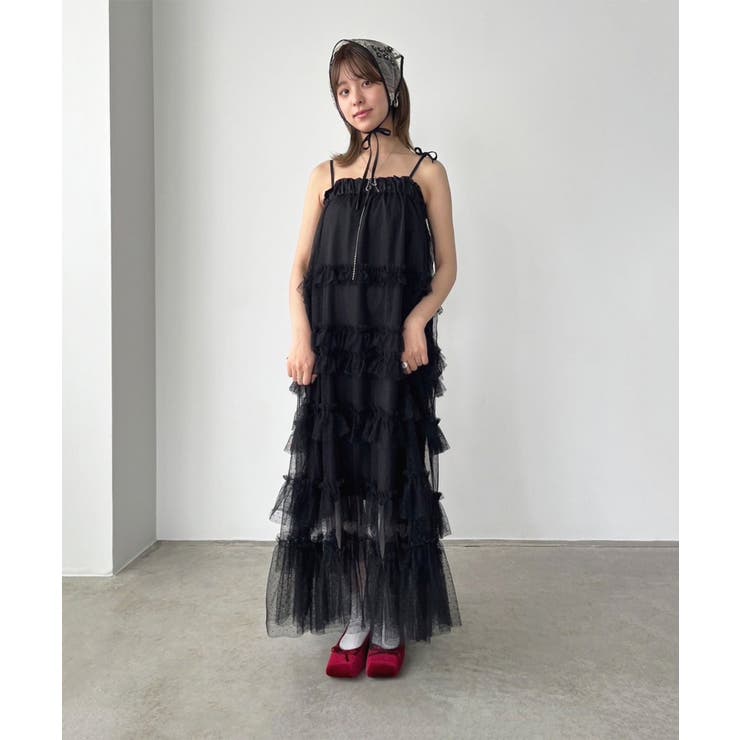 ドットチュールフリルボリュームワンピース | Jewelobe | 詳細画像8 