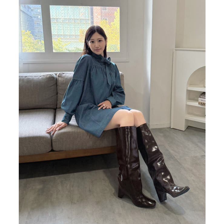 スタンドカラーデニムミニワンピ | Jewelobe | 詳細画像20 