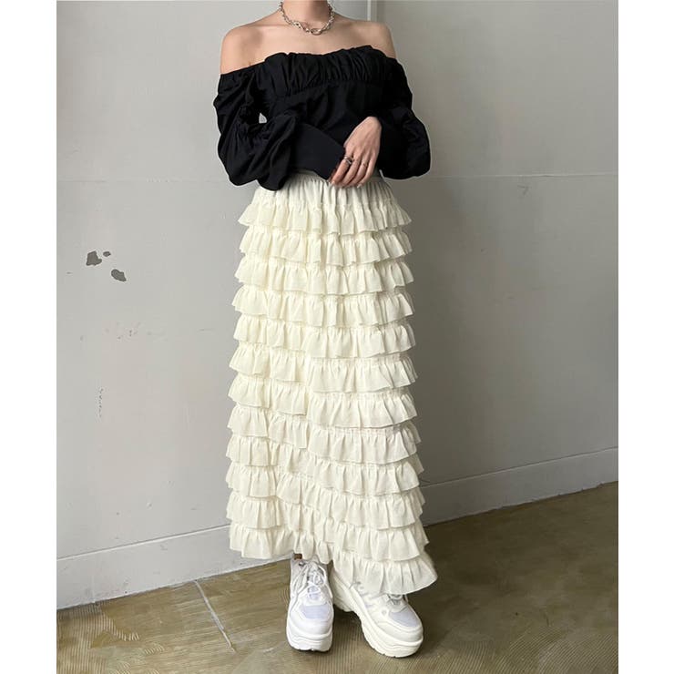 シフォンフリルロングスカート | Jewelobe | 詳細画像10 