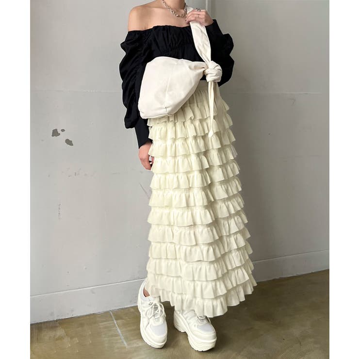 シフォンフリルロングスカート | Jewelobe | 詳細画像13 