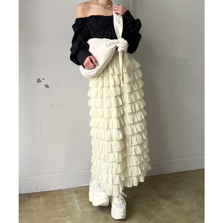 シフォンフリルロングスカート | Jewelobe | 詳細画像14 