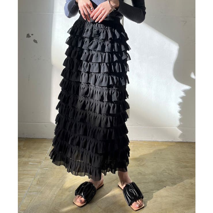 シフォンフリルロングスカート | Jewelobe | 詳細画像15 