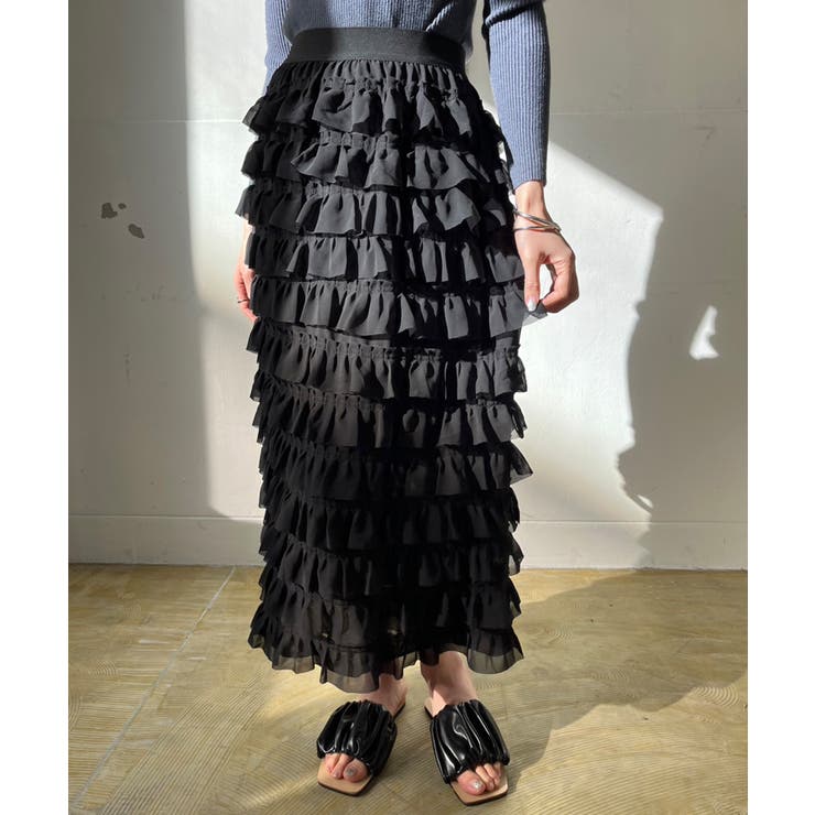 シフォンフリルロングスカート | Jewelobe | 詳細画像17 