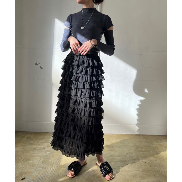 シフォンフリルロングスカート | Jewelobe | 詳細画像19 