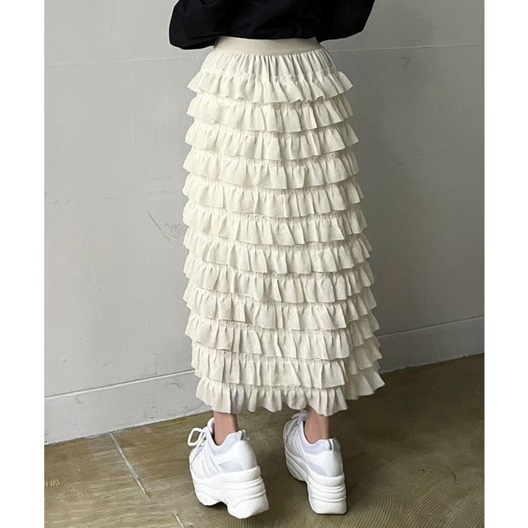 シフォンフリルロングスカート | Jewelobe | 詳細画像3 