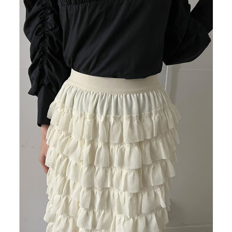 シフォンフリルロングスカート | Jewelobe | 詳細画像7 