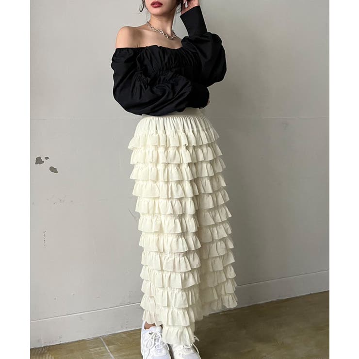 シフォンフリルロングスカート | Jewelobe | 詳細画像9 