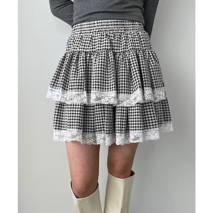 ギンガムチェックティアードミニスカート | Jewelobe | 詳細画像32 