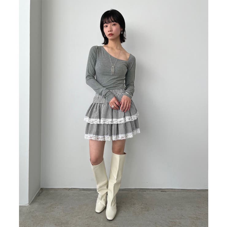 ギンガムチェックティアードミニスカート | Jewelobe | 詳細画像34 