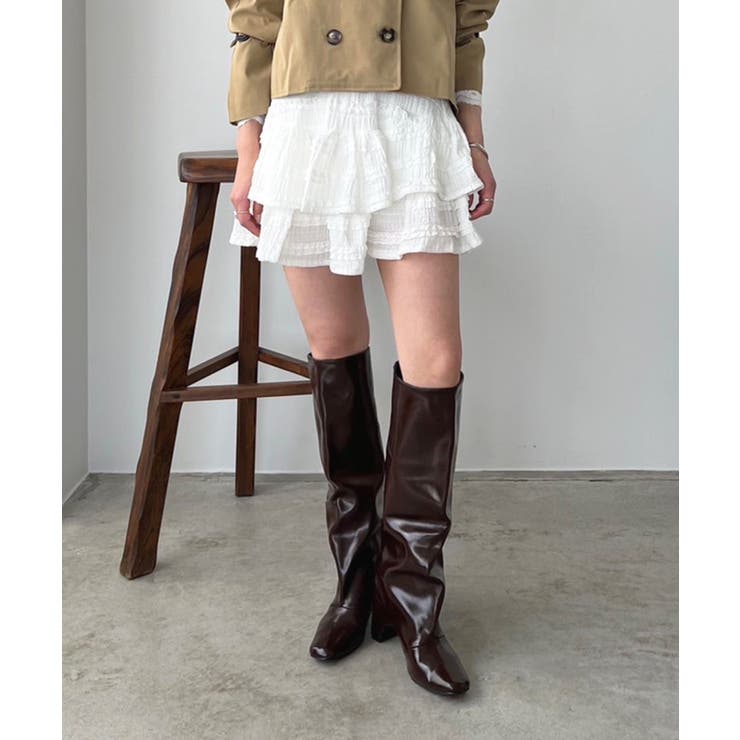 ホワイト | フリルティアードミニスカート | Jewelobe