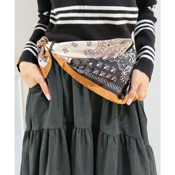 【スカーフセット】スエードタッチティアードマキシスカート | Jewelobe | 詳細画像15 