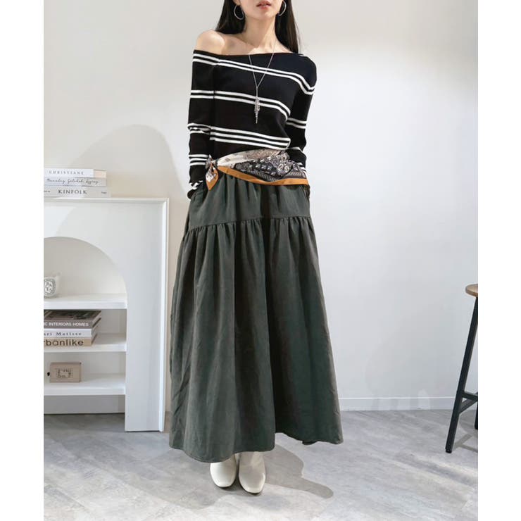 【スカーフセット】スエードタッチティアードマキシスカート | Jewelobe | 詳細画像18 