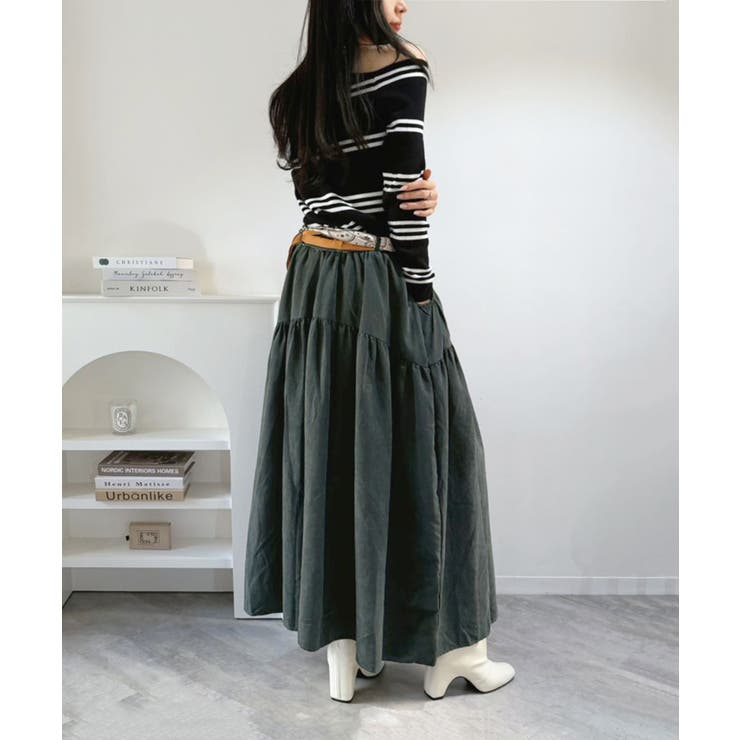 【スカーフセット】スエードタッチティアードマキシスカート | Jewelobe | 詳細画像20 