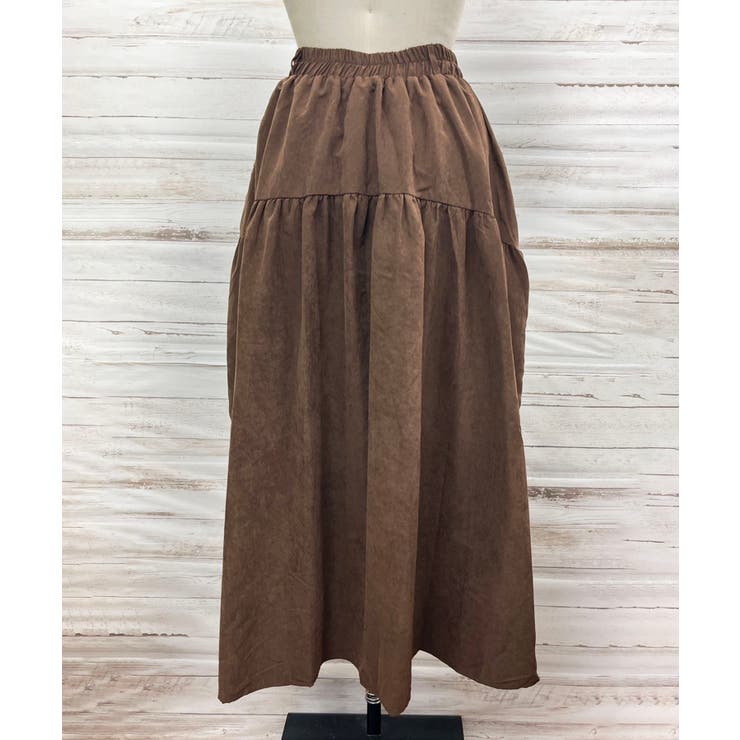 【スカーフセット】スエードタッチティアードマキシスカート | Jewelobe | 詳細画像8 