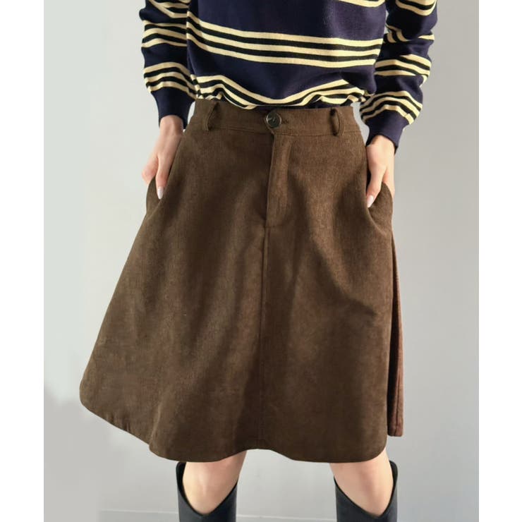 コーデュロイフレアミディスカート | Jewelobe | 詳細画像3 