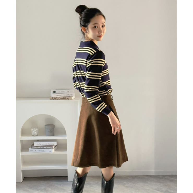 コーデュロイフレアミディスカート | Jewelobe | 詳細画像5 