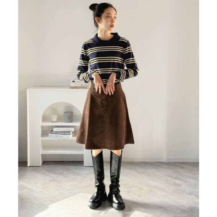 コーデュロイフレアミディスカート | Jewelobe | 詳細画像7 