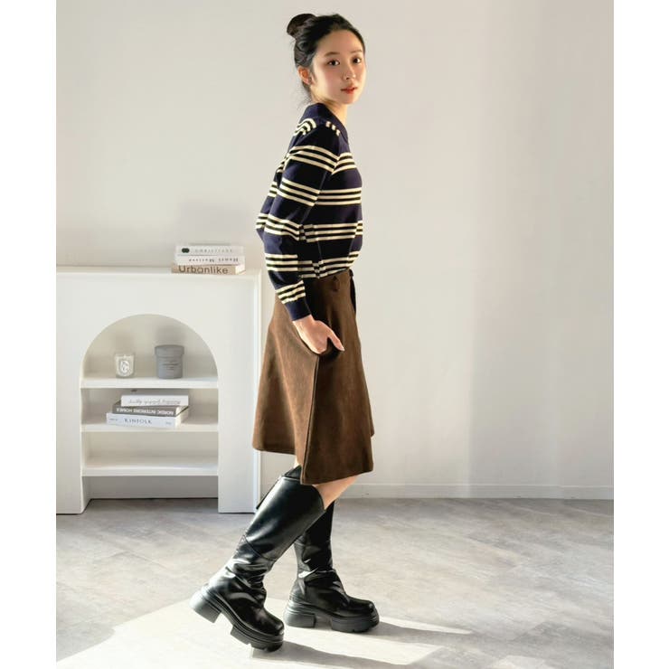 コーデュロイフレアミディスカート | Jewelobe | 詳細画像8 