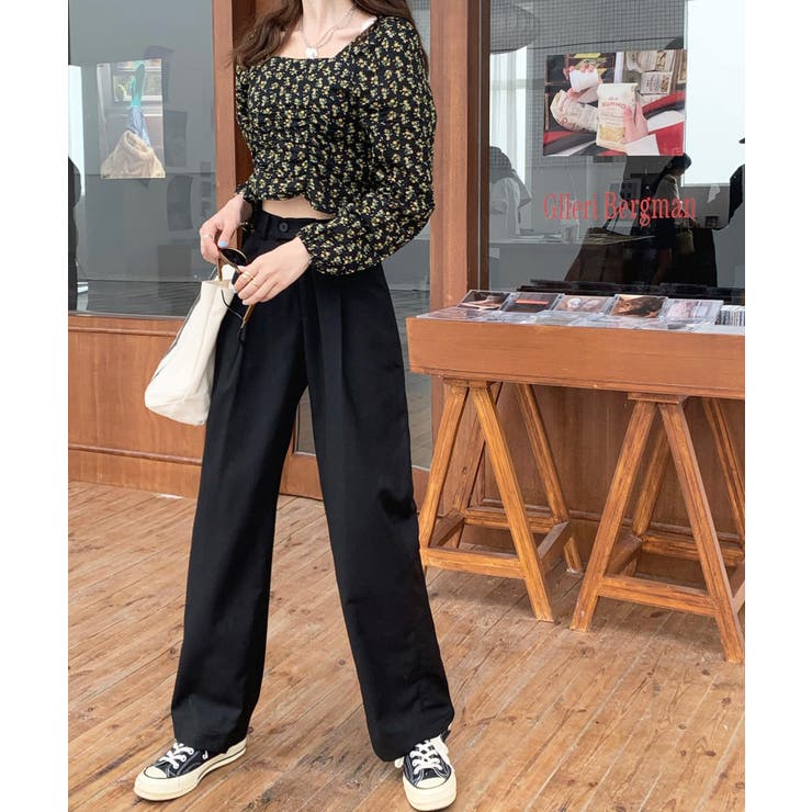 【柄と素材が選べる】ハイウエストセミワイドタックパンツ | Jewelobe | 詳細画像23 