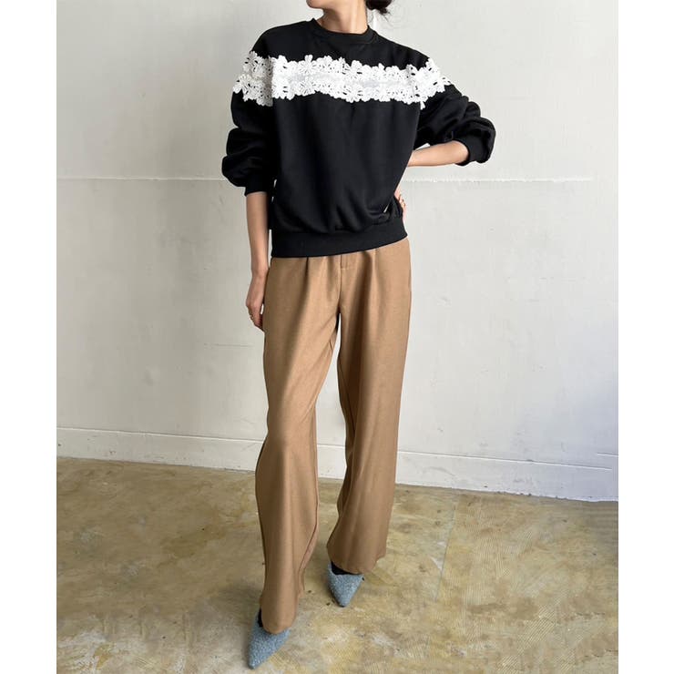 【柄と素材が選べる】ハイウエストセミワイドタックパンツ | Jewelobe | 詳細画像27 