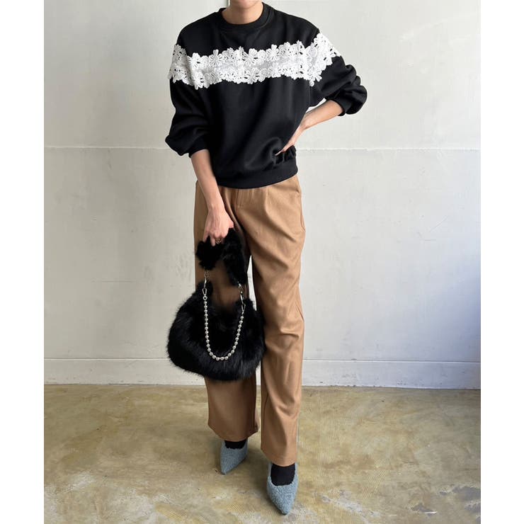 【柄と素材が選べる】ハイウエストセミワイドタックパンツ | Jewelobe | 詳細画像29 