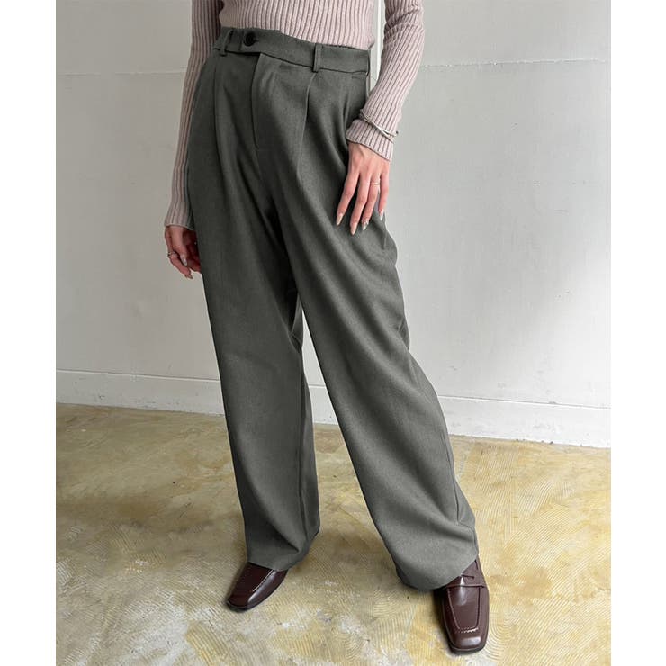 【柄と素材が選べる】ハイウエストセミワイドタックパンツ | Jewelobe | 詳細画像30 