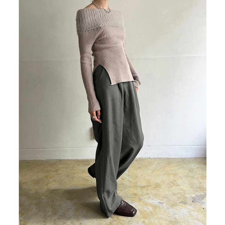 【柄と素材が選べる】ハイウエストセミワイドタックパンツ | Jewelobe | 詳細画像35 