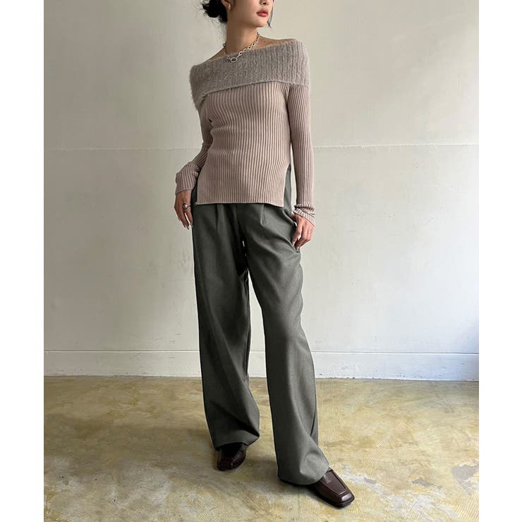 【柄と素材が選べる】ハイウエストセミワイドタックパンツ | Jewelobe | 詳細画像36 