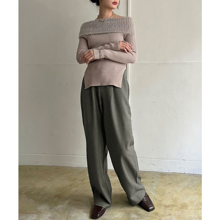 【柄と素材が選べる】ハイウエストセミワイドタックパンツ | Jewelobe | 詳細画像37 